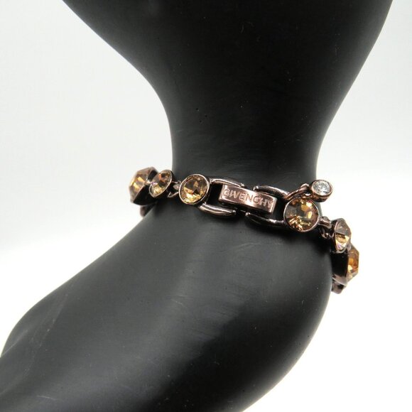 Givenchy Bracelet Womens‎ Crystal Rose Gold Tone Designer Signed Gift Jewelry - Picture 12 of 13